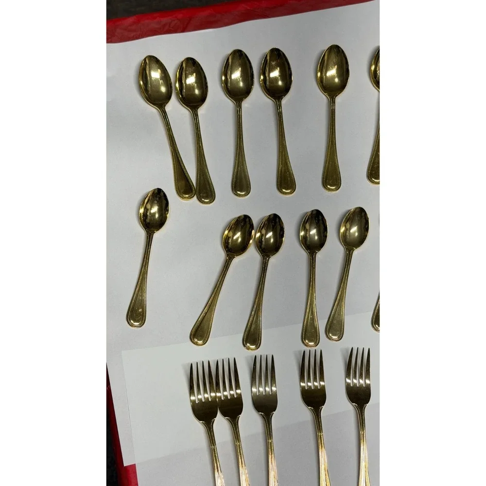 Melissa B Japan‎ Gold Flatware Set 39-Pc Stainless Steel Vintage